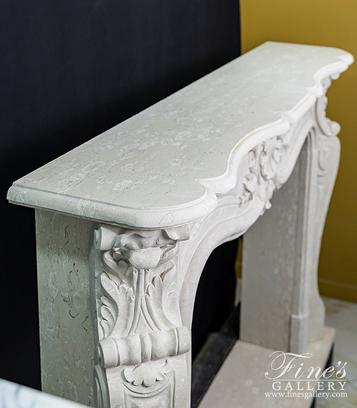 Marble Fireplaces  - French Louis X Perlato Royal Italian Marble Fireplace Mantel - MFP-2271